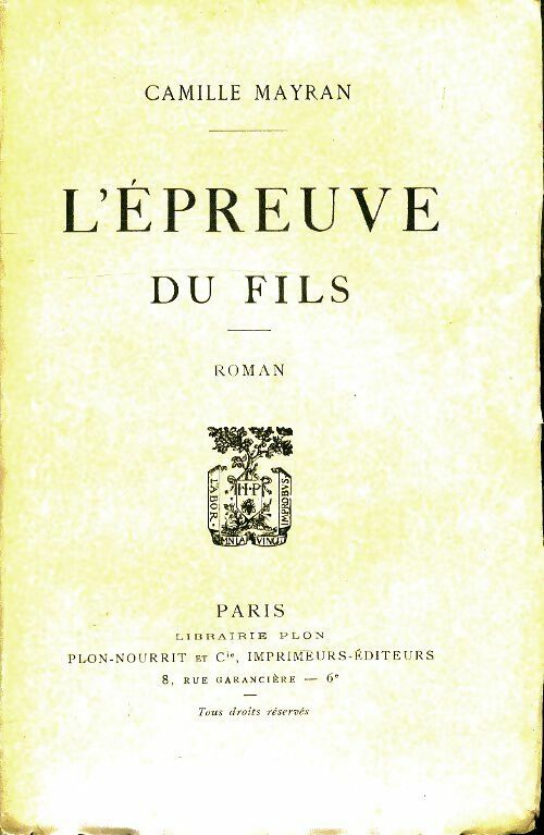 Livrenpoche : L'épreuve du fils - Camille Mayran - Livre