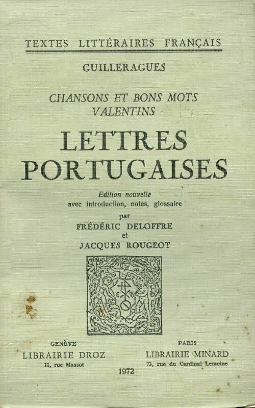 Livrenpoche : Lettres portugaises - Guilleragues - Livre