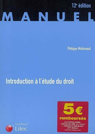 Livrenpoche : Introduction à l'étude du droit - Philippe Malinvaud - Livre