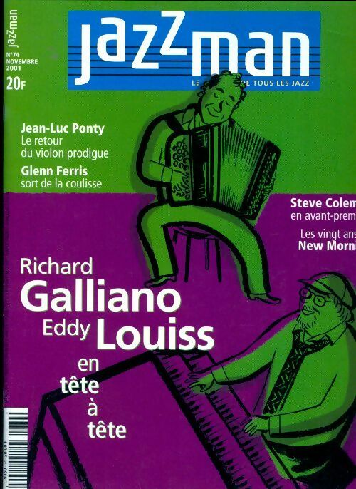 Jazzman n°74 : Richard Galliano, Eddy Louiss en tête à tête - Collectif -  Jazzman - Livre