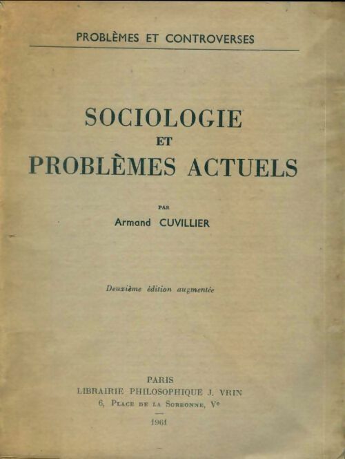 Livrenpoche : Sociologie et problèmes actuels - Armand Cuvillier - Livre