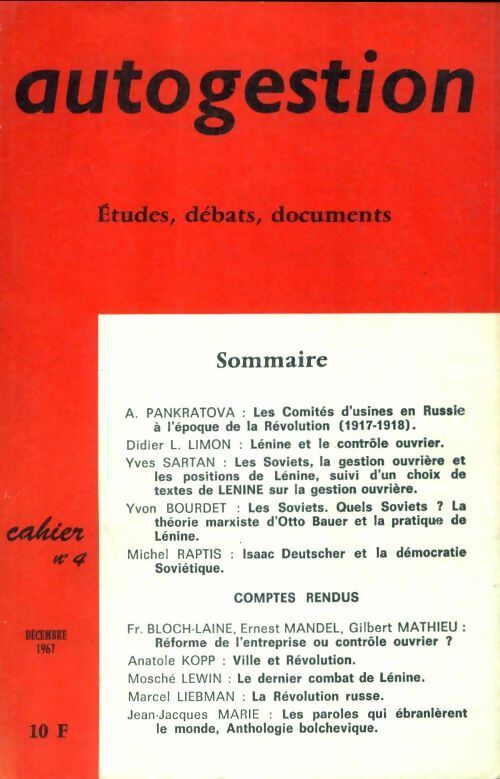 Livrenpoche : Autogestion n°4 - Collectif - Livre