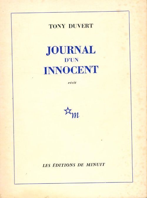 Journal d'un innocent - Tony Duvert - Livre
