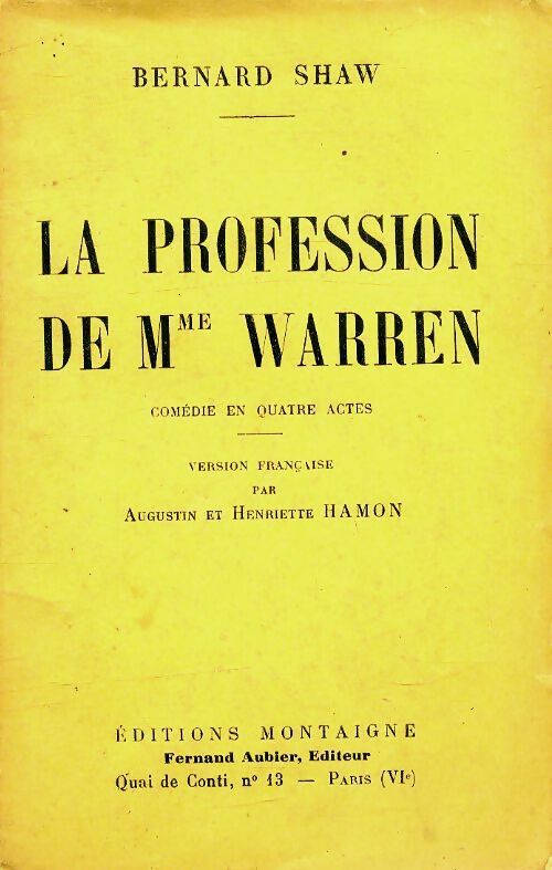 Livrenpoche : La profession de madame Warren - Bernard Shaw - Livre