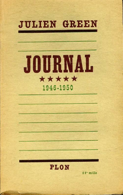 Livrenpoche : Journal Tome V : Le revenant (1946-1950) - Julien Green - Livre
