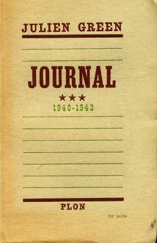 Journal Tome Iii : Devant la porte sombre (1940-1943) - Julien Green -  Plon poches divers - Livre