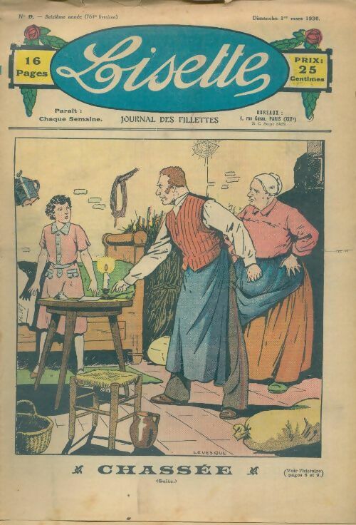Livrenpoche : Lisette n°764 16e année n°9 : Chassée (suite) - Collectif - Livre
