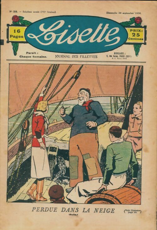 Livrenpoche : Lisette n°793 n°38 16e année : Perdue dans la neige (suite...) - Collectif - Livre