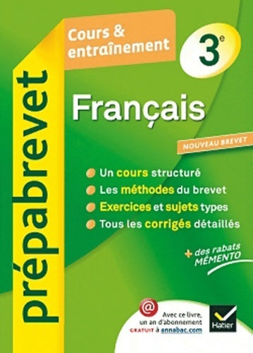 Livrenpoche : Français 3e cours & entraînement  - Françoise Ravez - Livre