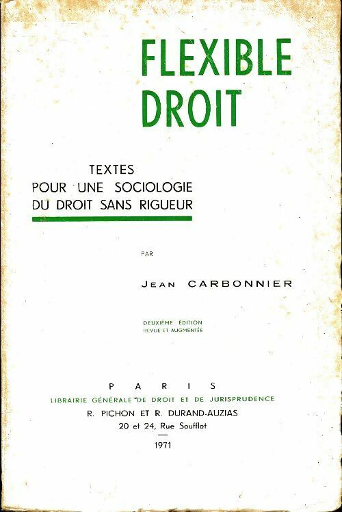 Livrenpoche : Flexible droit - Jean Carbonnier - Livre