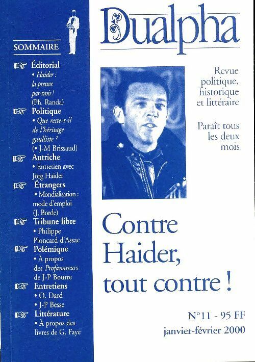 Livrenpoche : Dualpha n°11 : Contre Haider, tout contre ! - Collectif - Livre