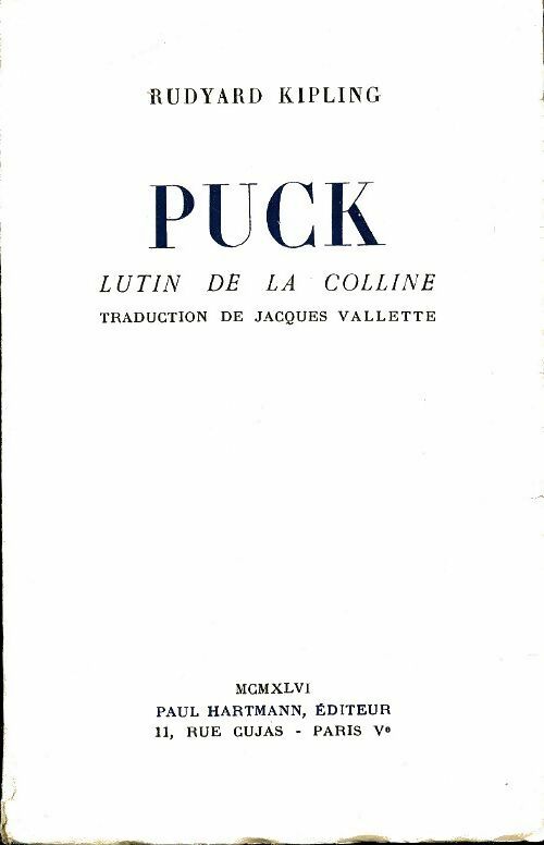Livrenpoche : Puck lutin de la colline - Rudyard Kipling - Livre