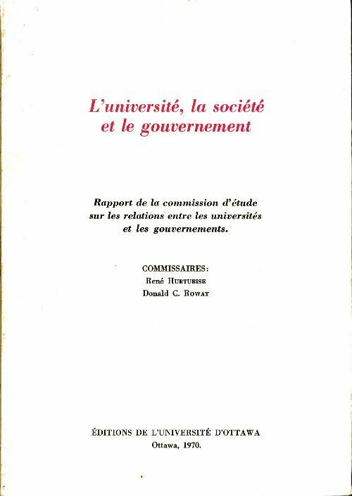 Livrenpoche : L'université, la société et le gouvernement - Collectif - Livre