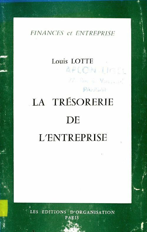 Livrenpoche : La trésorerie de l'entreprise - Louis Lotte - Livre