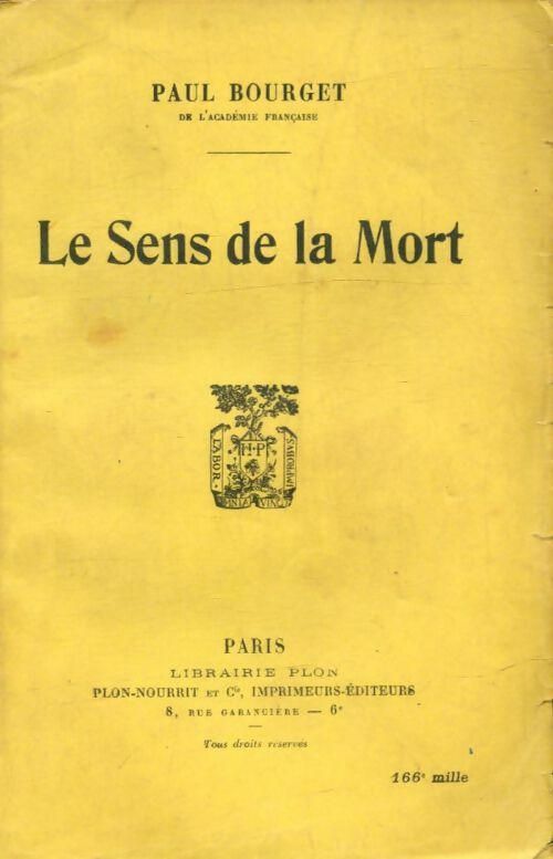 Le sens de la mort - Paul Bourget - Livre