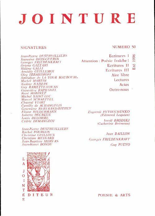 Livrenpoche : Jointure n°50 - Collectif - Livre