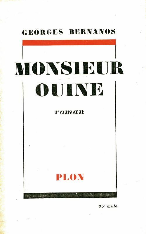 Monsieur Ouine - Georges Bernanos -  Plon poches divers - Livre