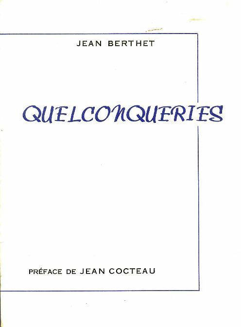 Livrenpoche : Quelconqueries - Jean Berthet - Livre