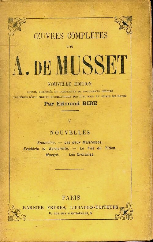 Livrenpoche : Oeuvres complète Tome V - Alfred De Musset - Livre