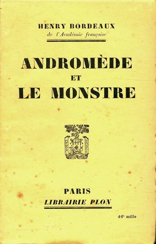 Livrenpoche : Andromède et le monstre - Henri Bordeaux - Livre