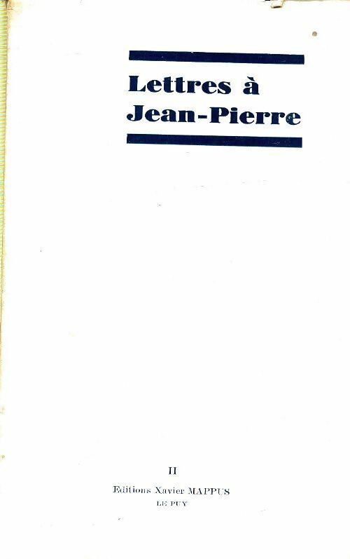 Livrenpoche : Lettres à Jean-Pierre - Victor Dillard - Livre