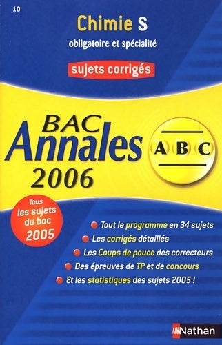 Livrenpoche : Chimie Terminale S obligatoire et spécialité. Sujets et corrigés 2005 - Michel Faye - Livre