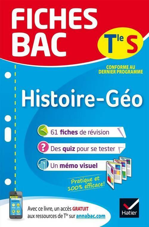 Histoire-Géographie : Terminale S - Elisabeth Brisson -  Fiches Bac - Livre