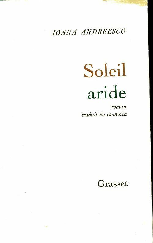 Livrenpoche : Soleil aride - Ioanna Andreesco - Livre