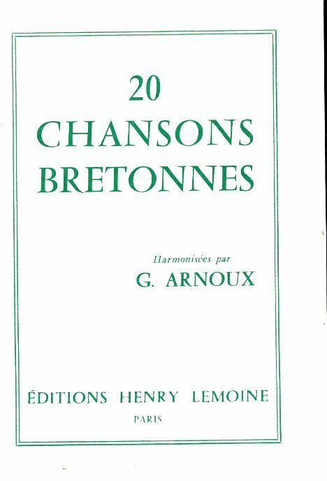 Livrenpoche : 20 chansons bretonnes - G Arnoux - Livre
