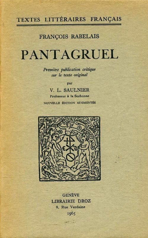 Livrenpoche : Pantagruel - François Rabelais - Livre