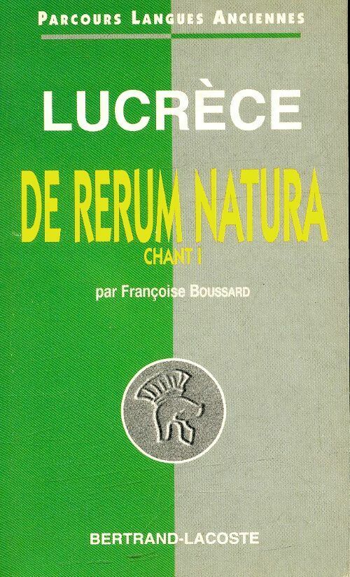 Livrenpoche : Lucrèce : De natura rerum chant I - François Boussard - Livre