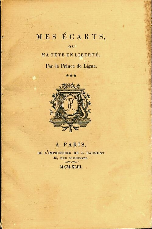 Livrenpoche : Mes écarts - Prince Charles-Joseph De Ligne - Livre