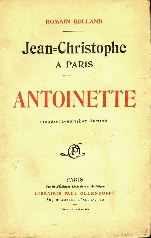 Livrenpoche : Jean-Christophe à Paris : Antoinette - Romain Rolland - Livre