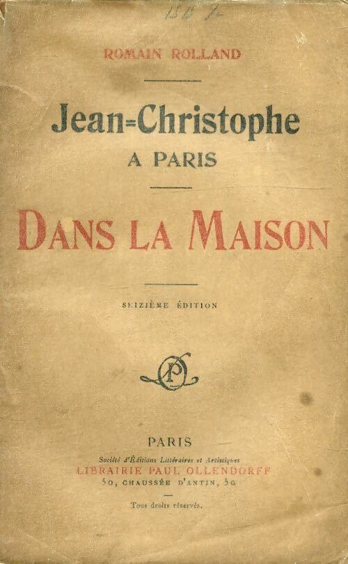 Livrenpoche : Jean-Christophe à Paris : Dans la maison - Romain Rolland - Livre
