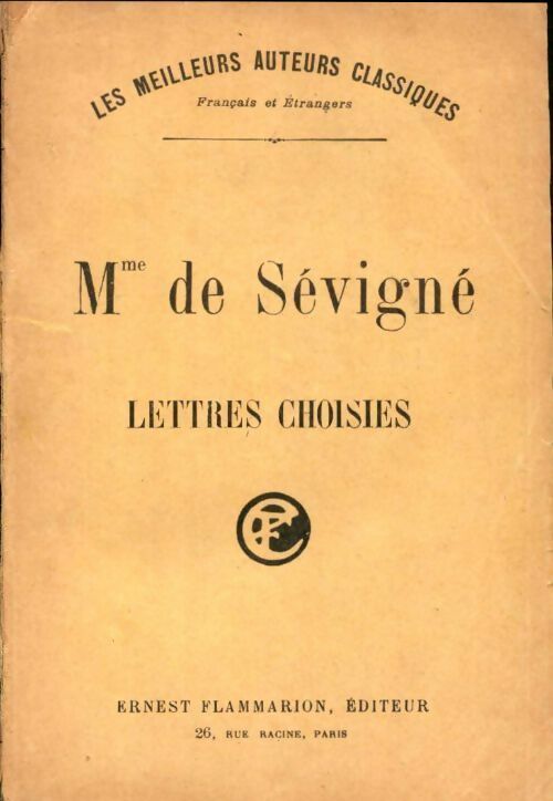 Livrenpoche : Lettres choisies - Madame De Sévigné - Livre