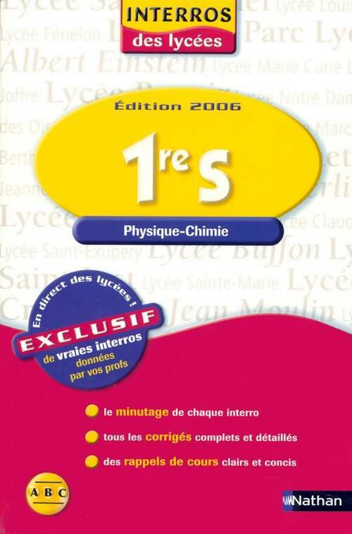 Livrenpoche : Physique-chimie 1ère S - Cyriaque Cholet - Livre