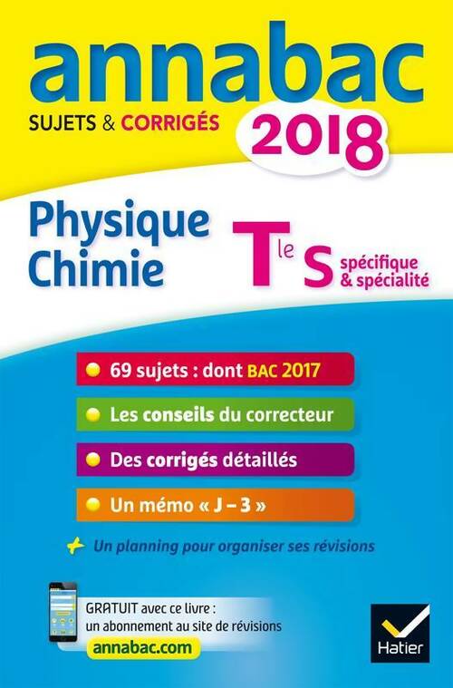 Livrenpoche : Physique-chimie Terminale S : Sujets et corrigés 2018 - Jérôme Fréret - Livre