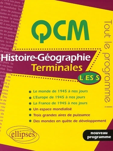 Livrenpoche : QCM histoire-géographie Terminales L, ES, S - Annie Zwang - Livre