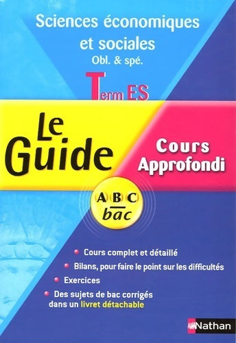 Livrenpoche : Sciences économiques et sociales Terminales ES obl & spé. Cours approfondi 2003 - Frantz Badufle - Livre