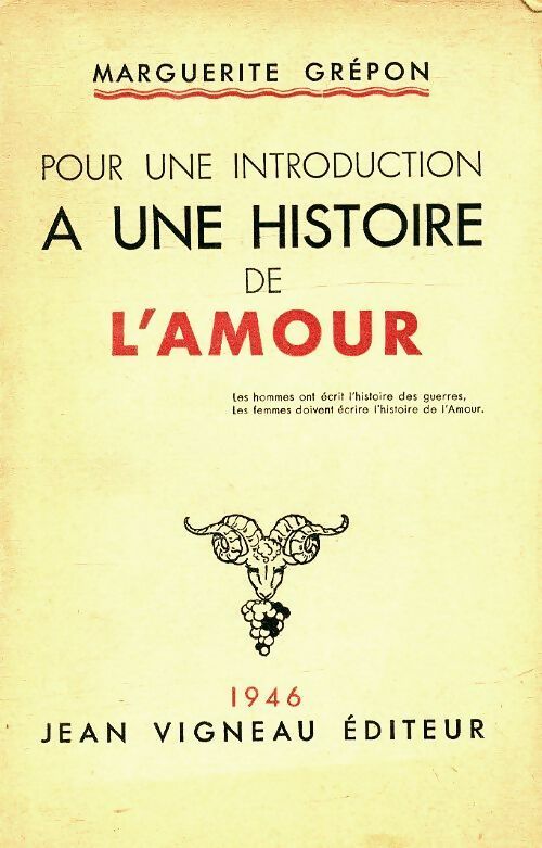 Livrenpoche : Pour une introduction à une histoire de l'amour - Marguerite Grépon - Livre