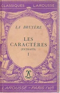 Livrenpoche : Les caractères (extraits) Tome I - La Bruyere - Livre