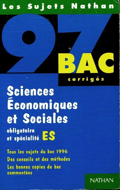 Livrenpoche : Sciences économiques et sociales Terminales ES corrigés - Collectif - Livre