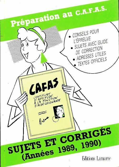 Livrenpoche : Préparation au C.A.F.A.S  : Sujets et corrigés 1989-1990 - Collectif - Livre