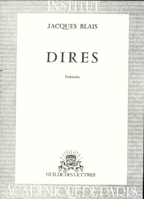 Livrenpoche : Dires - Jacques Blais - Livre