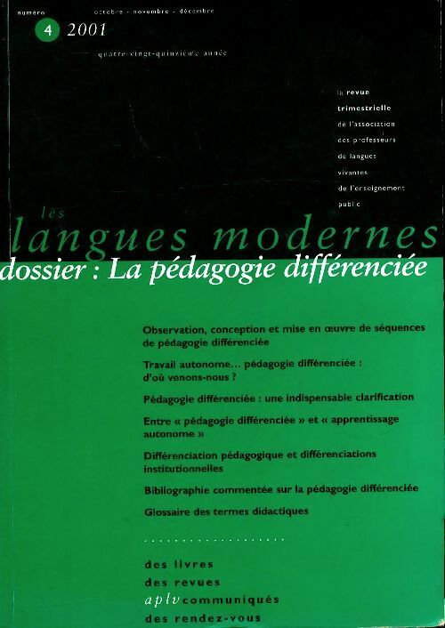 Livrenpoche : Les langues modernes n°4 95e année - Collectif - Livre