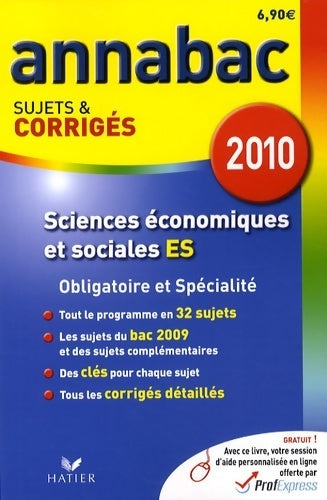 Livrenpoche : Sciences économiques et sociales séries es obligatoire et spécialité sujets et corrigés - Bertrand Affilé - Livre