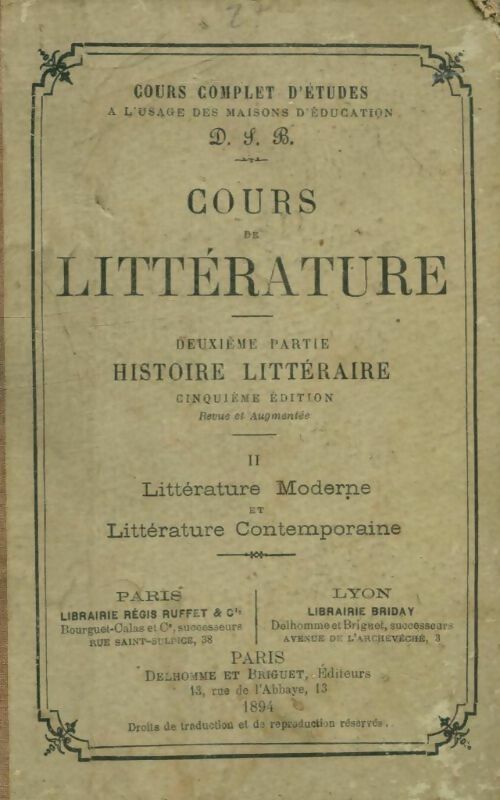 Livrenpoche : Cours de littérature Tome II : Histoire littéraire - Collectif - Livre