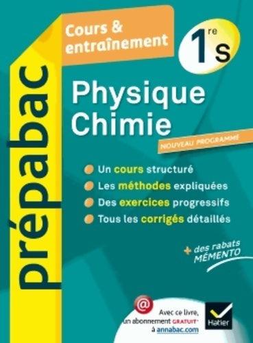 Physique-chimie 1ère S - Joël Carrasco -  Prépabac - Livre