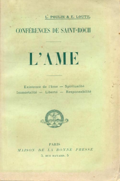 Livrenpoche : Conférences de Saint-Roch : L'âme - L Poulin - Livre