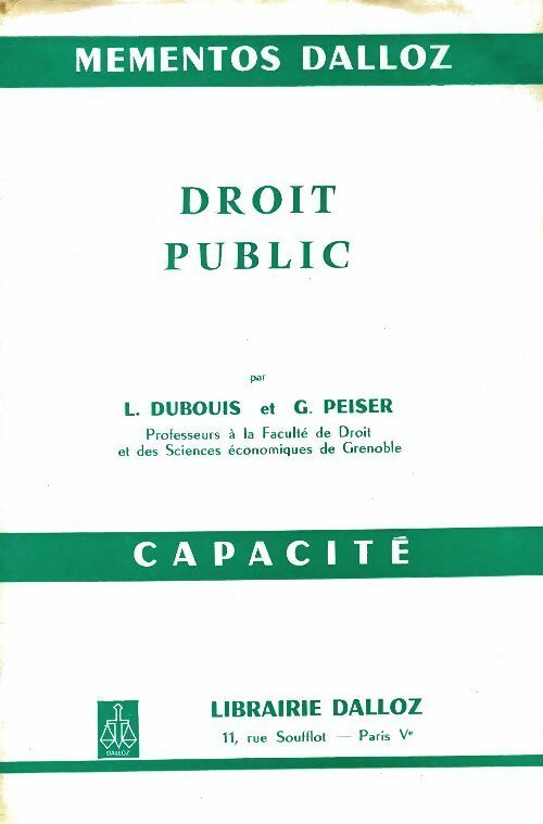 Livrenpoche : Droit public. Capacité - Louis Dubouis - Livre